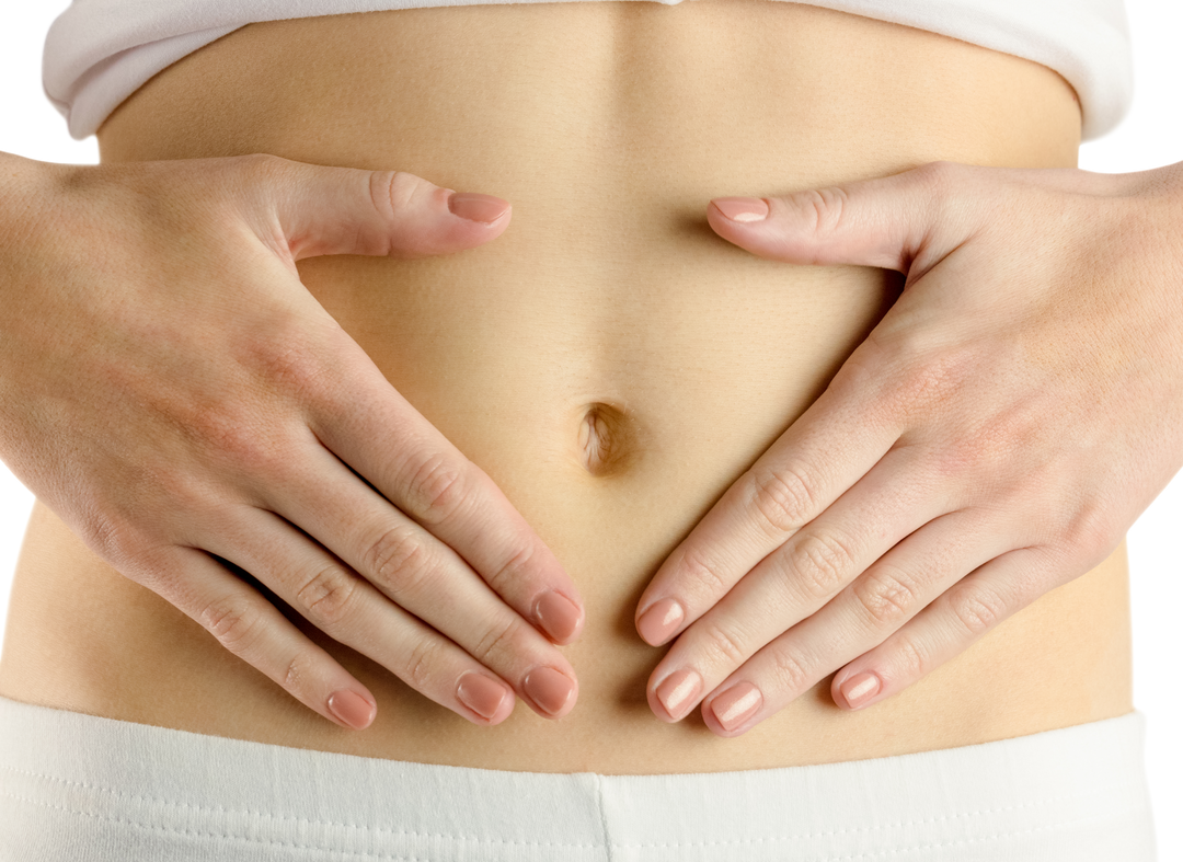 Slim Woman Touching Her Belly with Both Hands Transparent Background - Download Free Stock Images Pikwizard.com