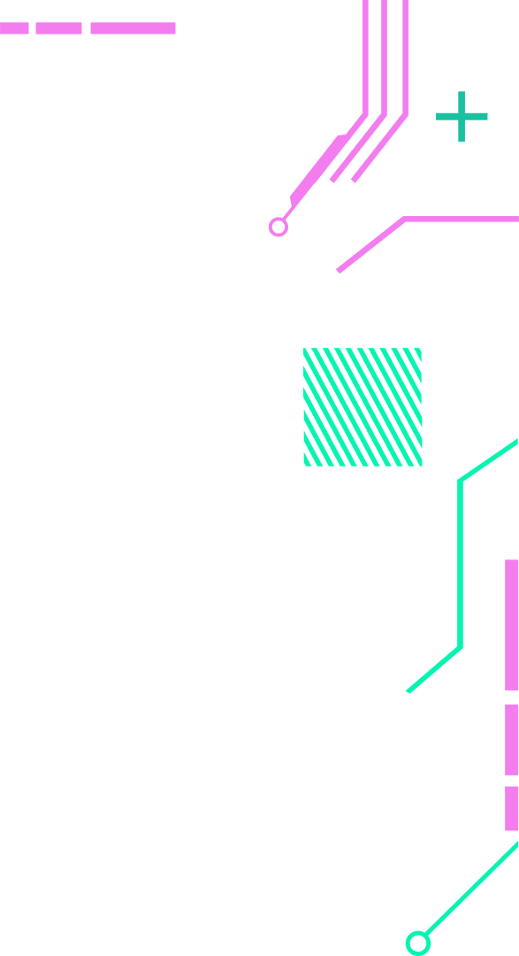 Futuristic Minimalist Flat Circuit Art on Transparent Background