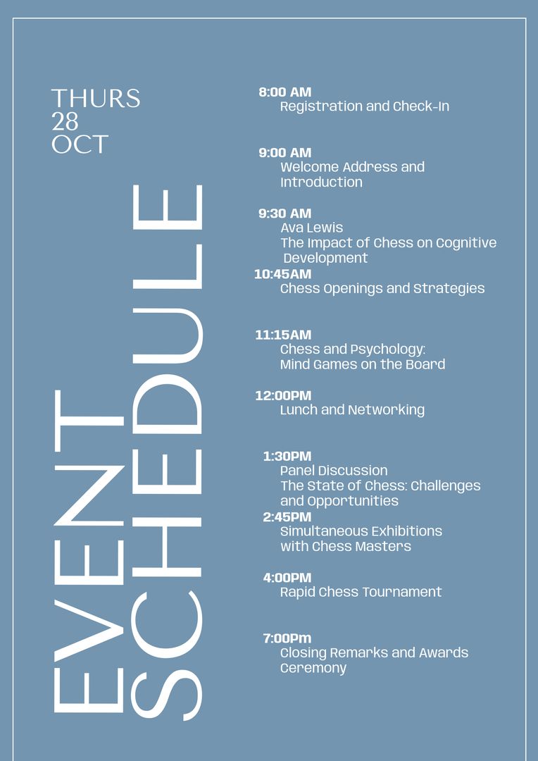 Event Schedule Template with Modern Blue Aesthetic - Download Free Stock Templates Pikwizard.com