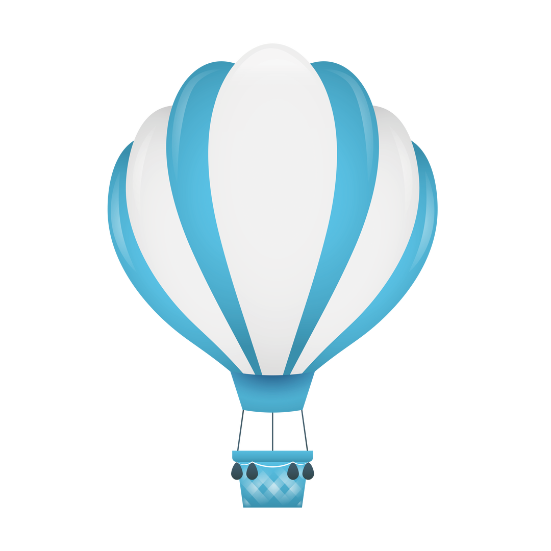 Blue and White Hot Air Balloon on Transparent Background - Download Free Stock Images Pikwizard.com