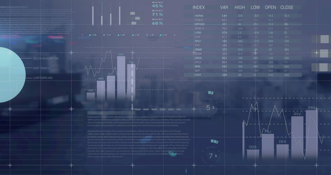 Digital Financial Data Interface on Virtual Screen