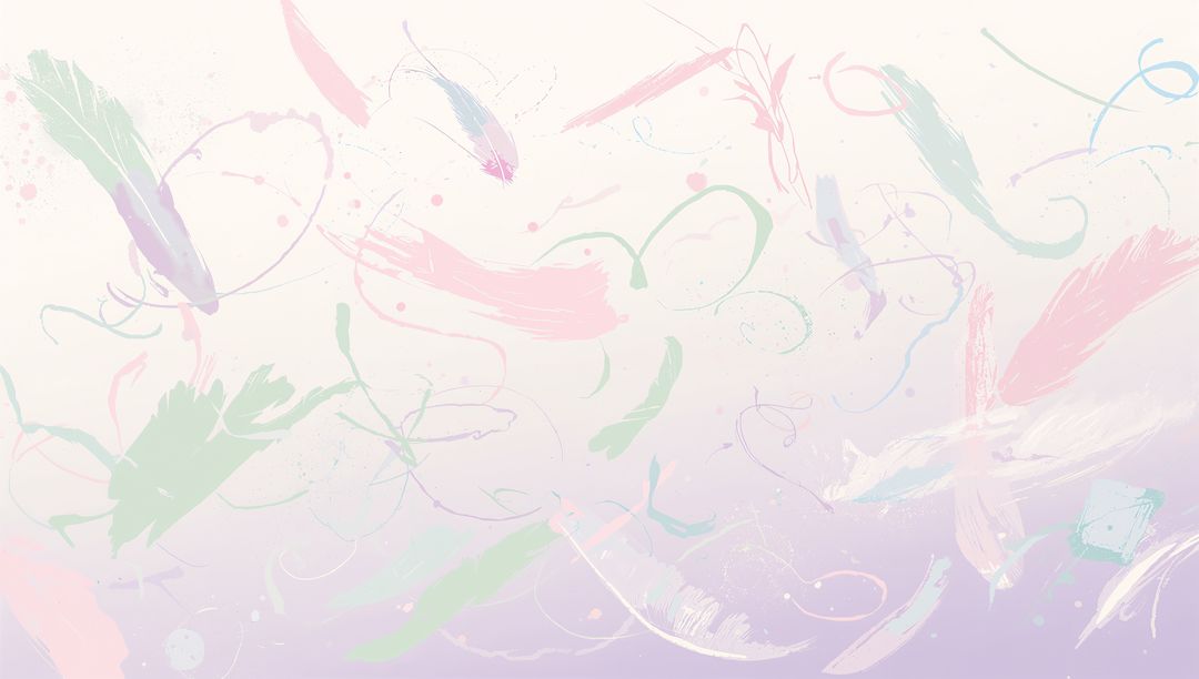 Pastel Brush Strokes and Swirling Lines on Abstract Background