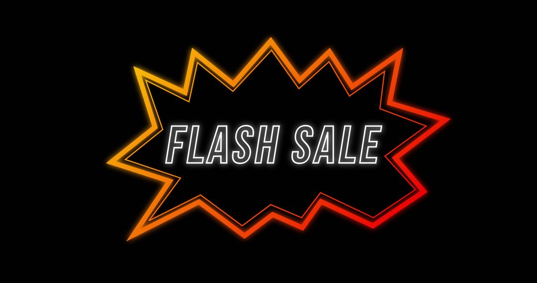 Flash Sale Retro Eighties Neon Advertisement on Black Background - Free Images, Stock Photos and Pictures on Pikwizard.com