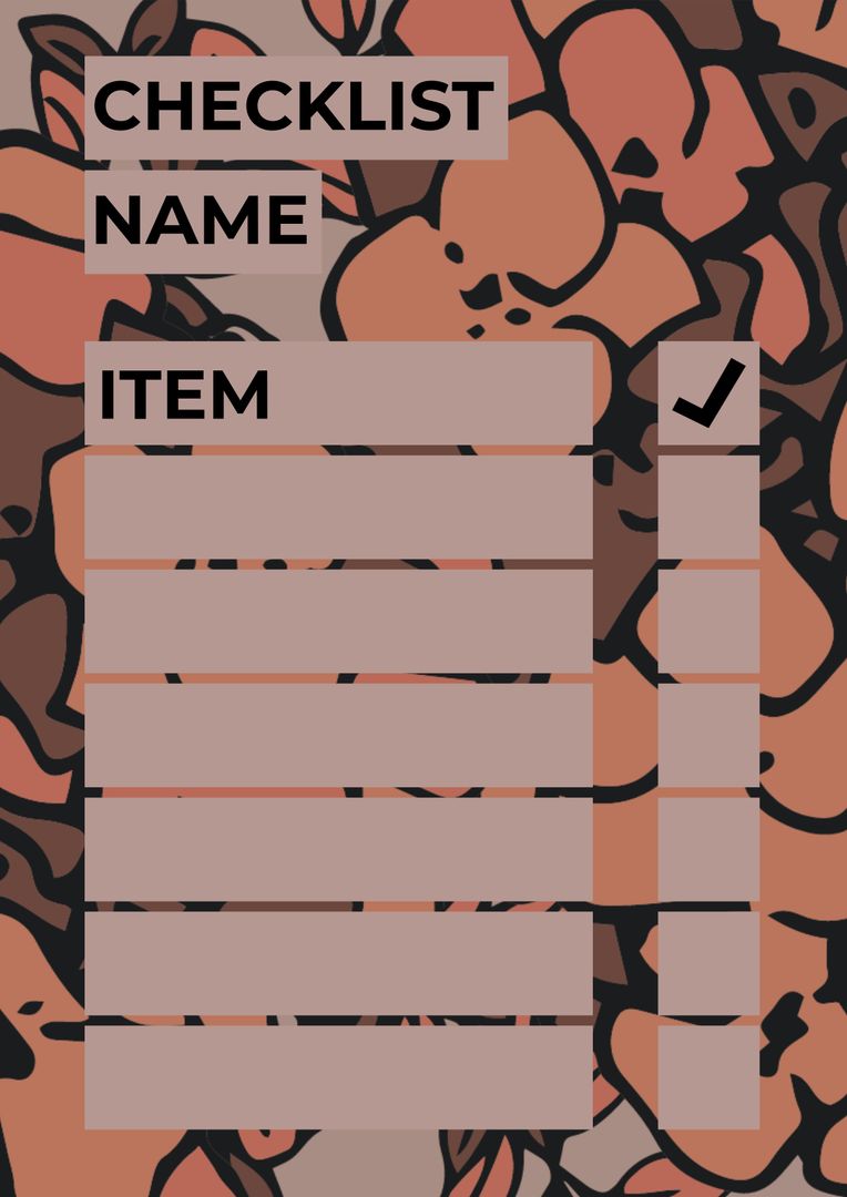 Abstract Floral Themed Checklist Template for Organization