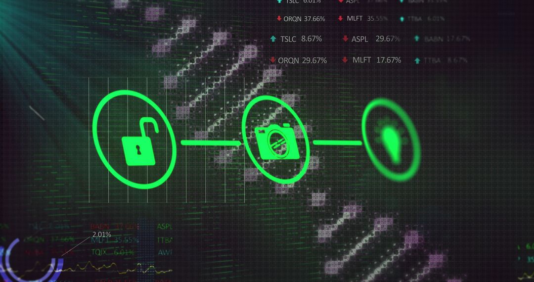 Cybersecurity and Data Protection Concept with Digital Lock Icons