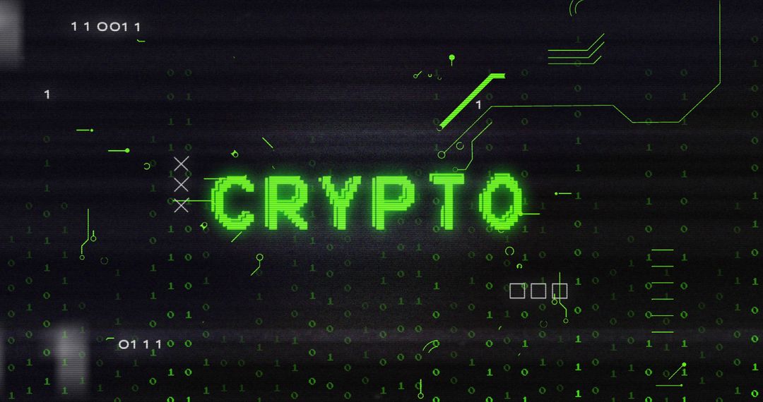 Glitch Effect Crypto Text with Binary Codes