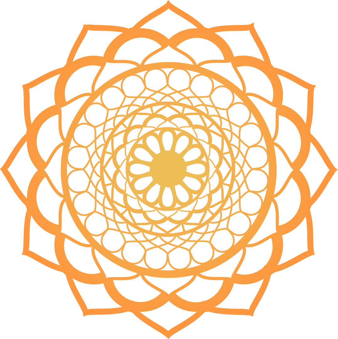 Vibrant Abstract Mandala With Sunburst Petals on Transparent Background