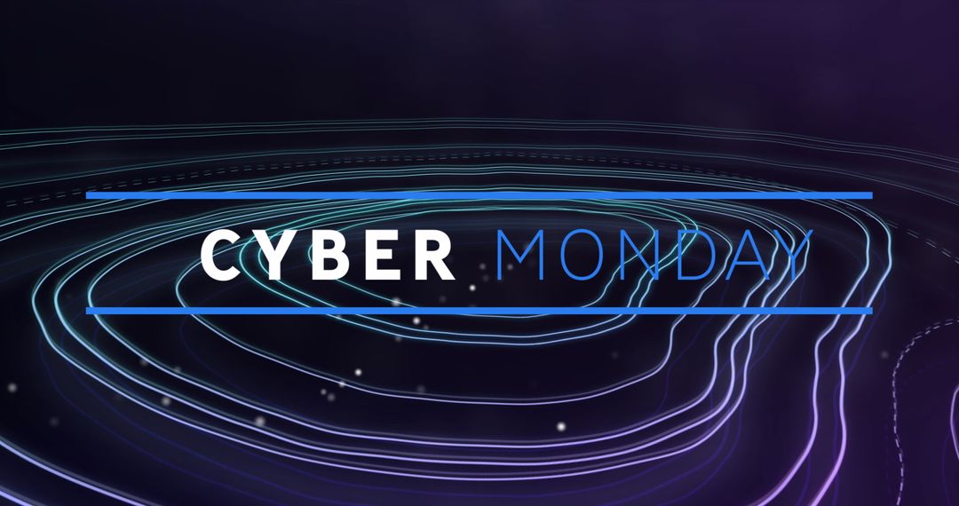 Cyber Monday Futuristic Promotion with Glowing Digital Lines