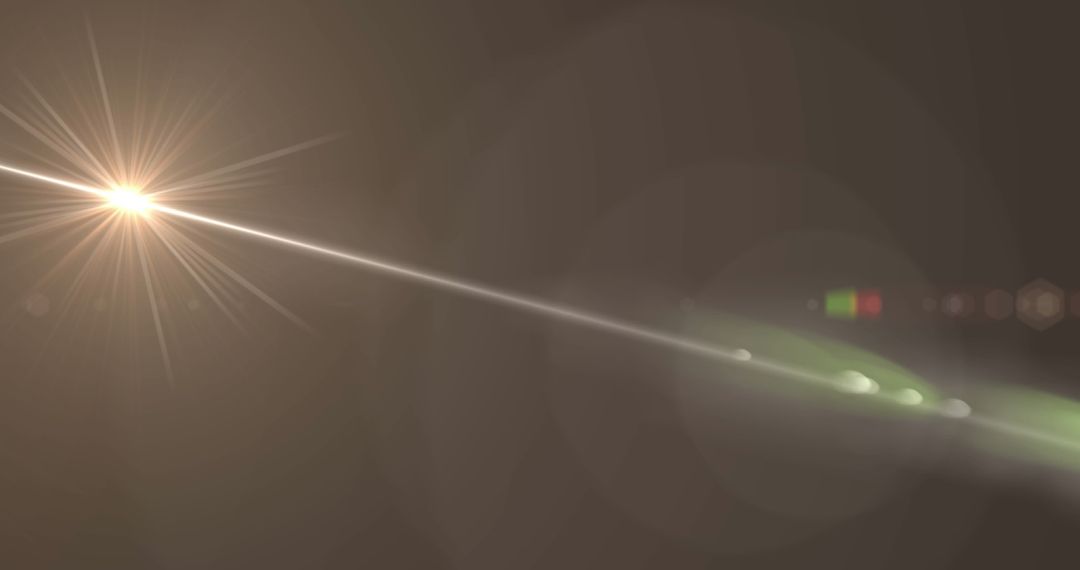 White Light Beam with Lens Flare on Grey Background