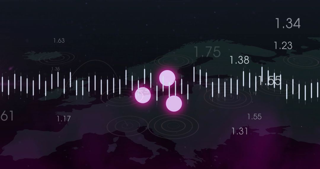 Digital Data Visualization Overlay on Europe's Map