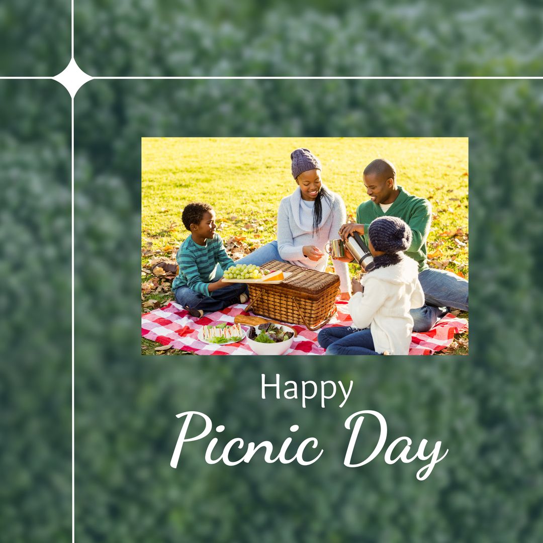 Happy Family Picnic Day in Park