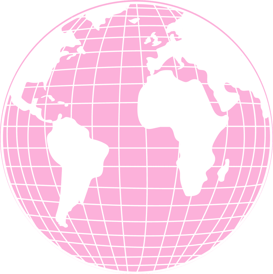 Transparent Pink Globe with Clipping Path for Global Concepts