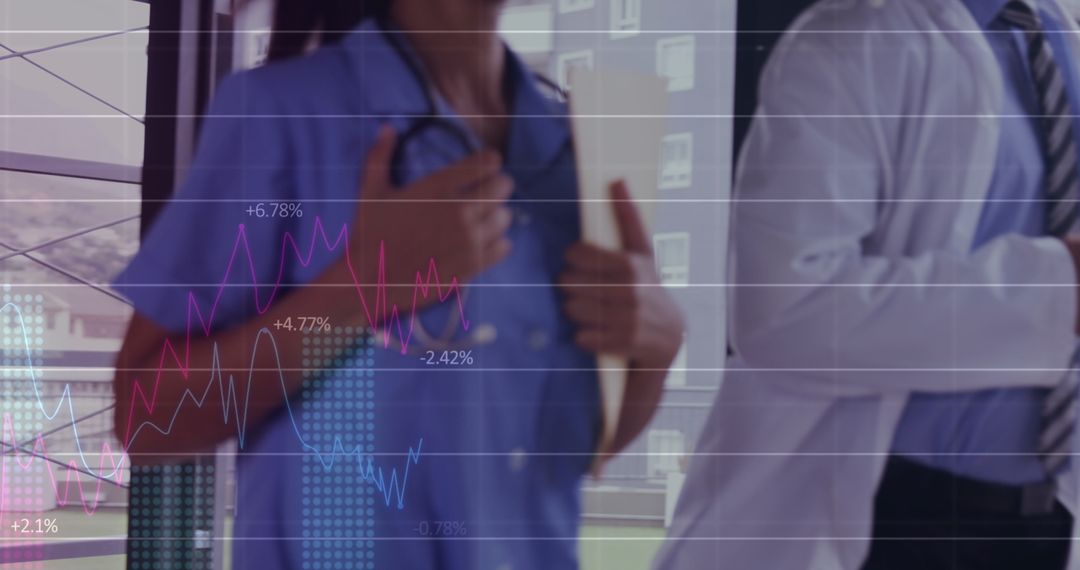Healthcare Professionals Analyzing Financial Data in Modern Hospital