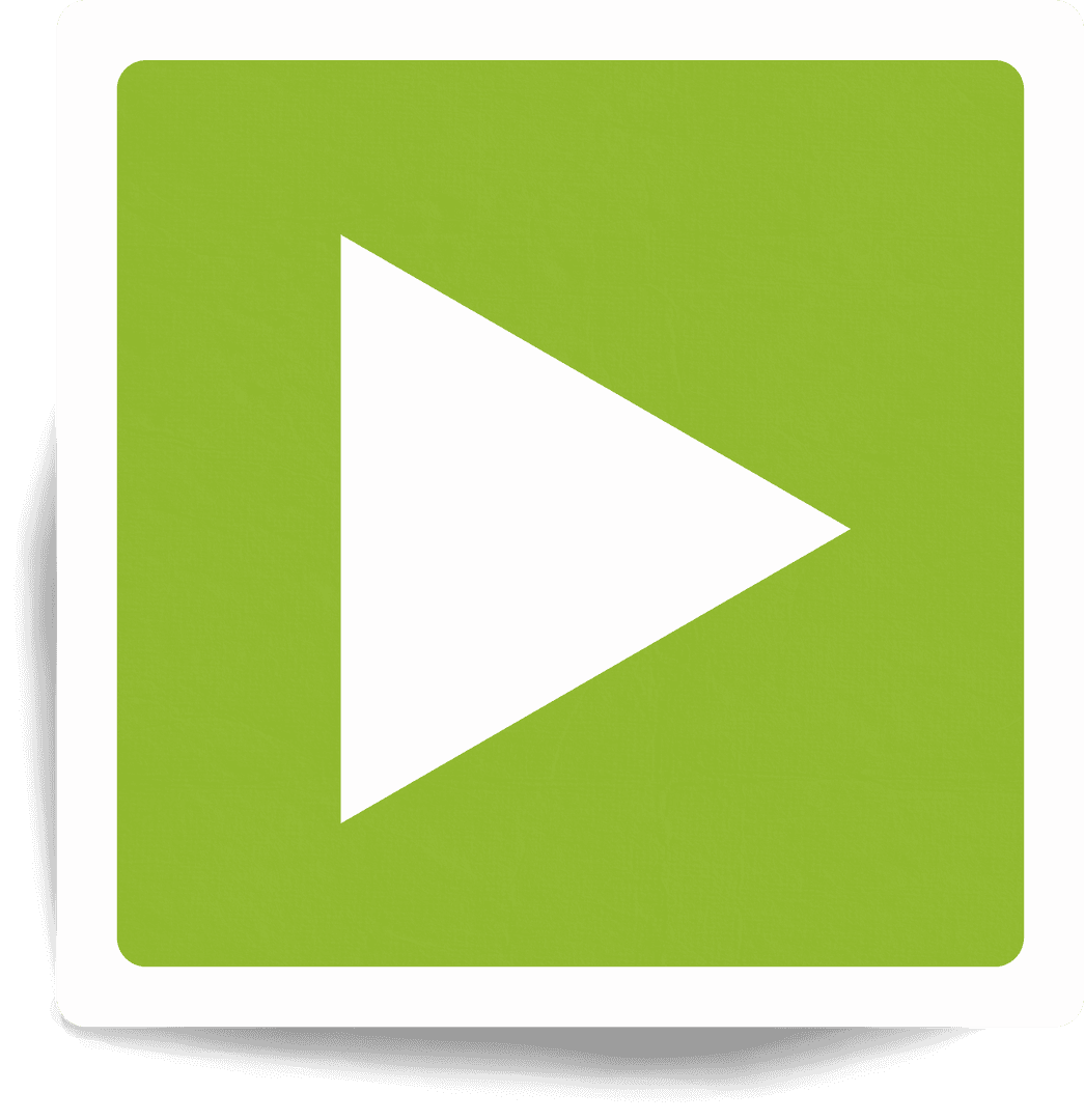 Play Button Symbol on Green Background Transparent Design