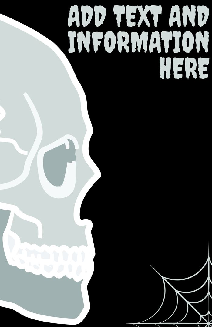 Skull Graphic with Spider Web for Halloween Promotions