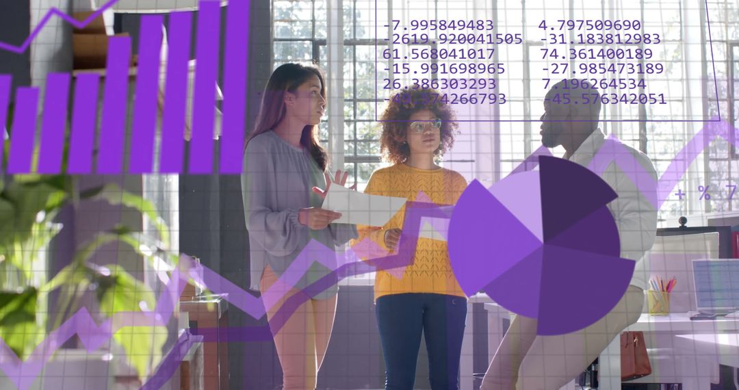 Diverse Team Discussing Financial Analytics in Modern Office