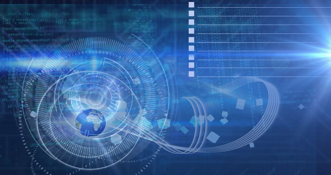Futuristic Virtual Command Center with Digital Earth and Data Streams