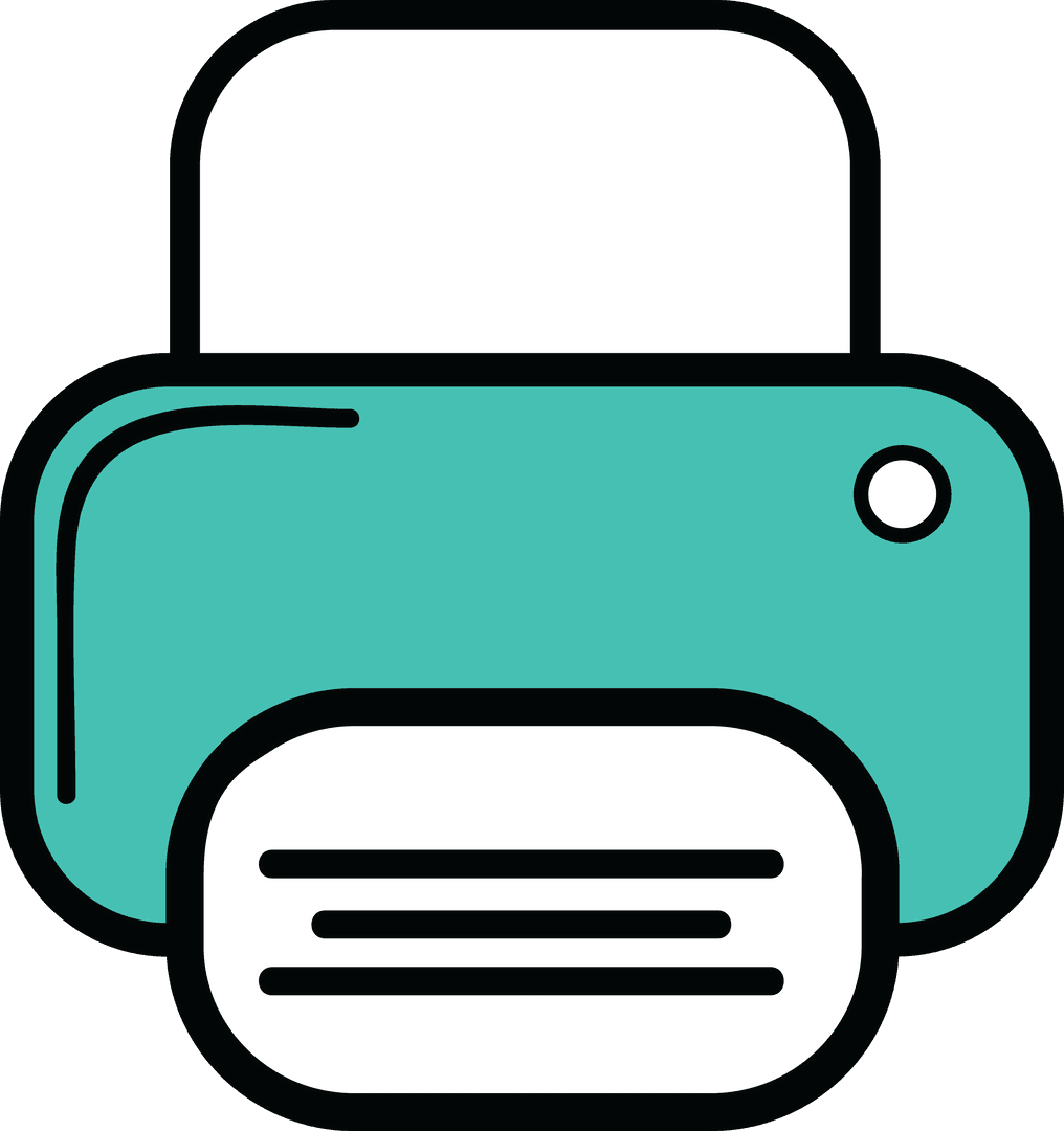 Abstract Printer Icon with Transparent Effect on White Background