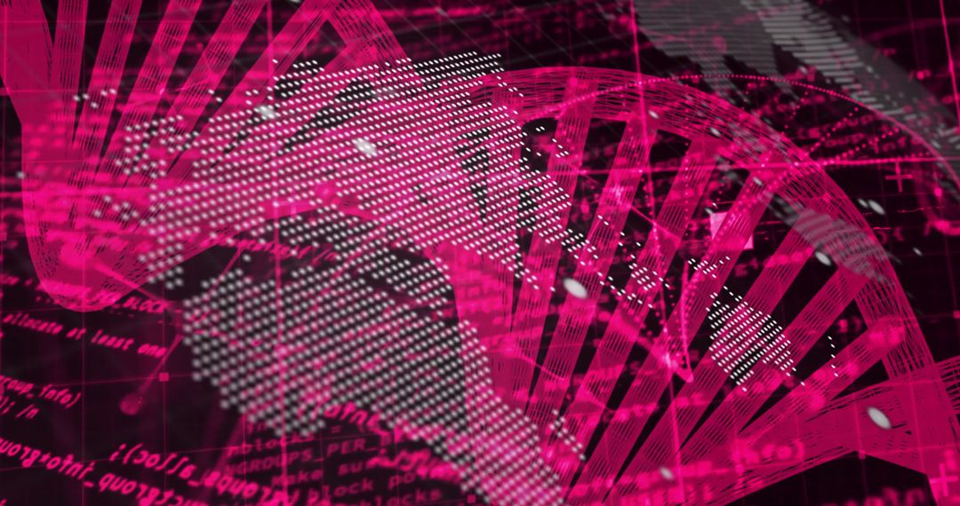 Futuristic Americas Tech Graphic with DNA Helix