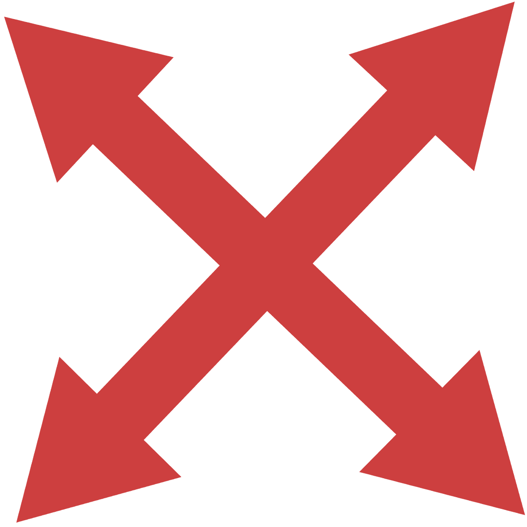 Red Crossed Arrows Symbol on Transparent Background Illustration