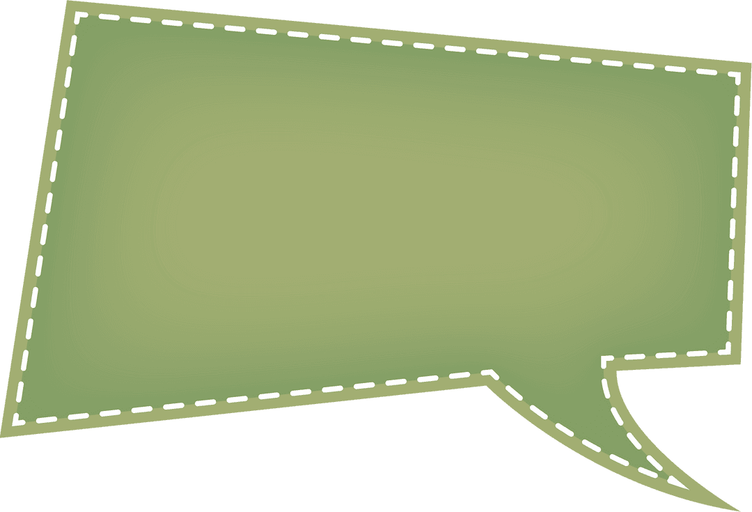 Green Blank Text Bubble on Transparent Background for Communication