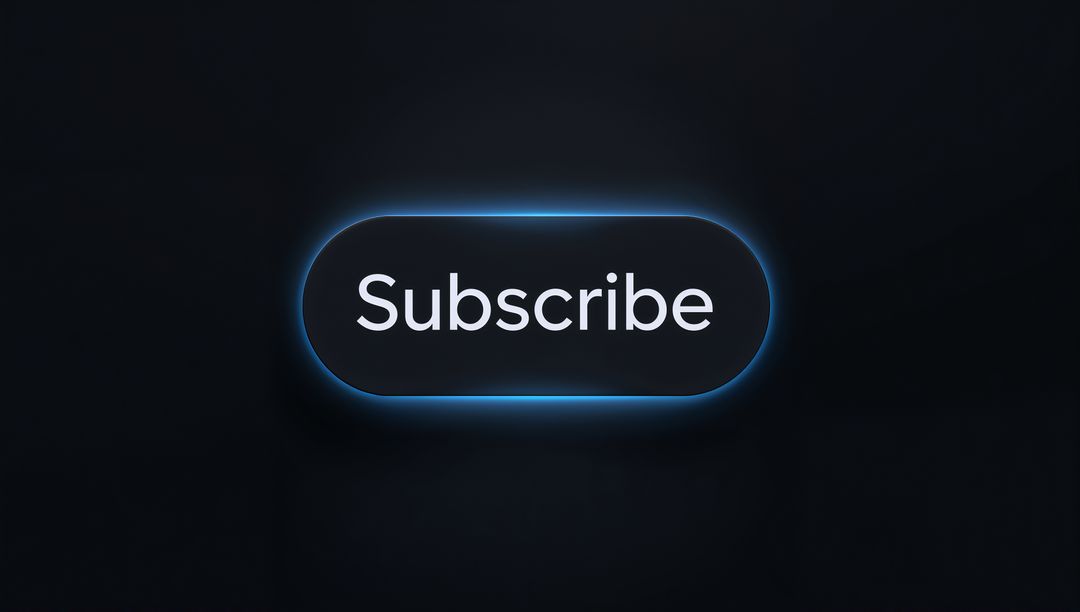 Neon Blue Subscribe Button on Dark Gradient UI - Glowing Minimal CTA for Websites & Apps
