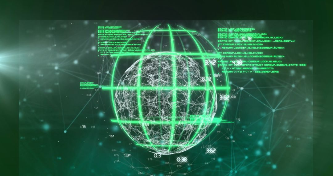 Futuristic Neon Green Wireframe Globe Exuding Digital Connectivity