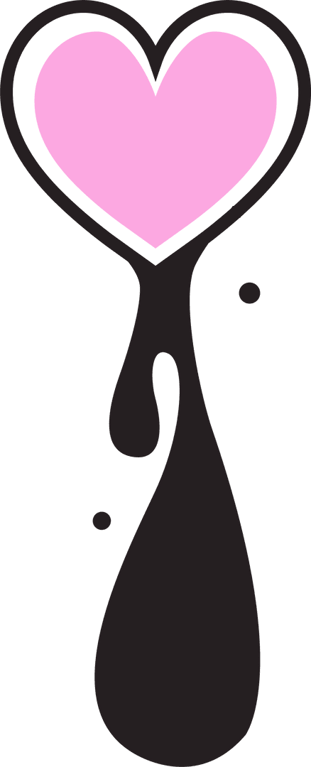 Stylized Dripping Heart with Transparent Background