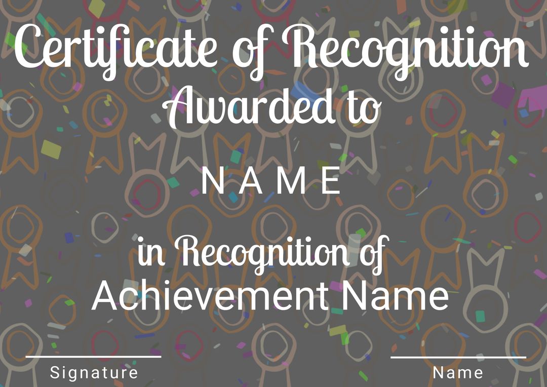 Colorful Certificate of Recognition Template for Workshops and Awards - Download Free Stock Templates Pikwizard.com