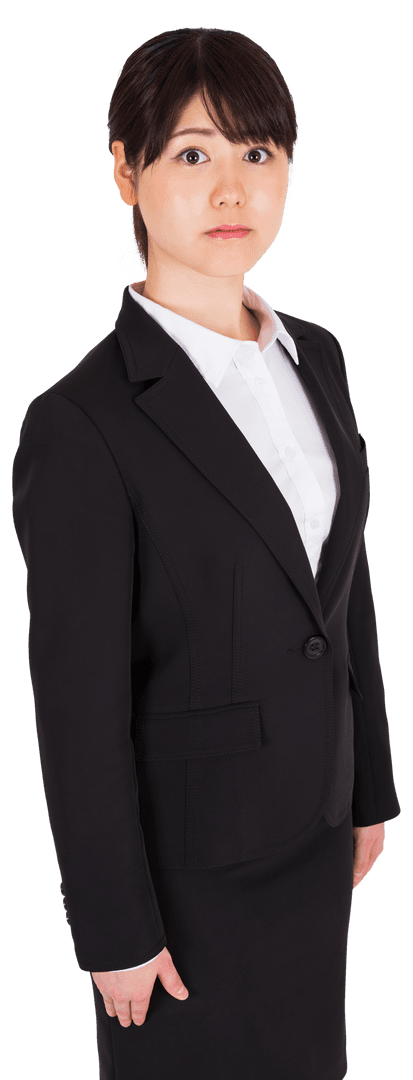 Asian Businesswoman on Transparent Background with Formal Attire