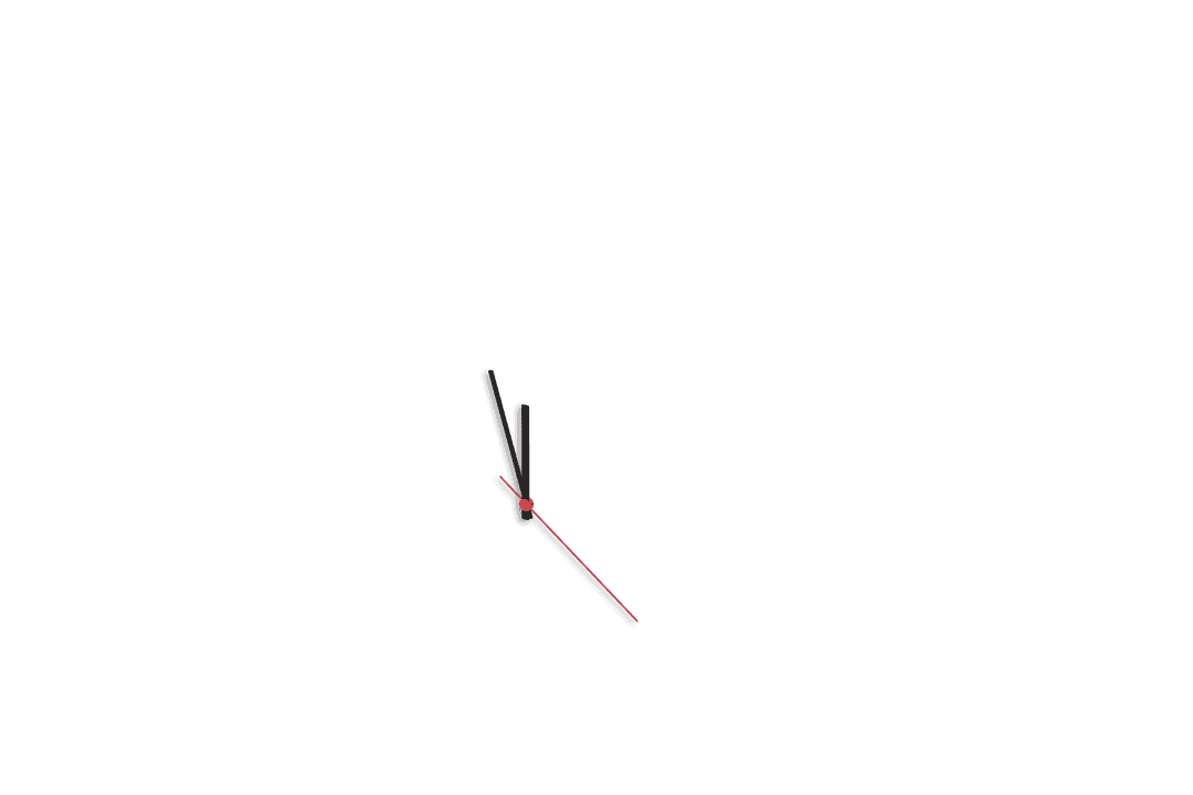 Minimalist Clock Hand Timing Movement on Transparent Background