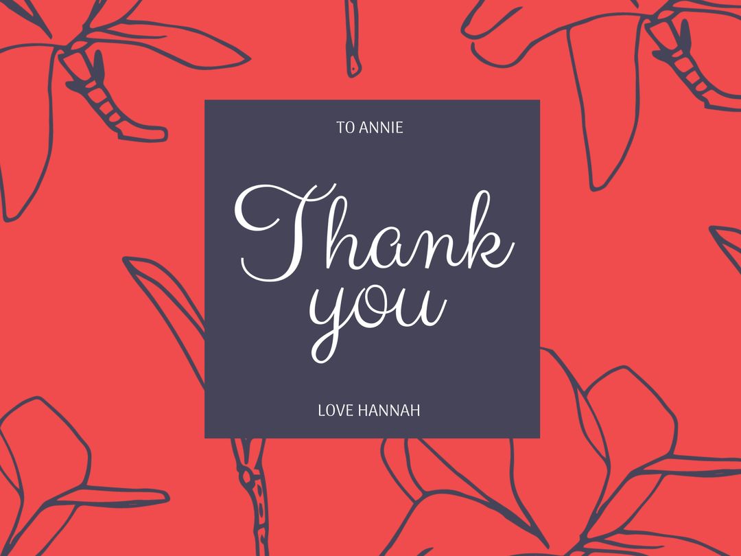 Elegant Floral Thank You Card Design with Personal Message