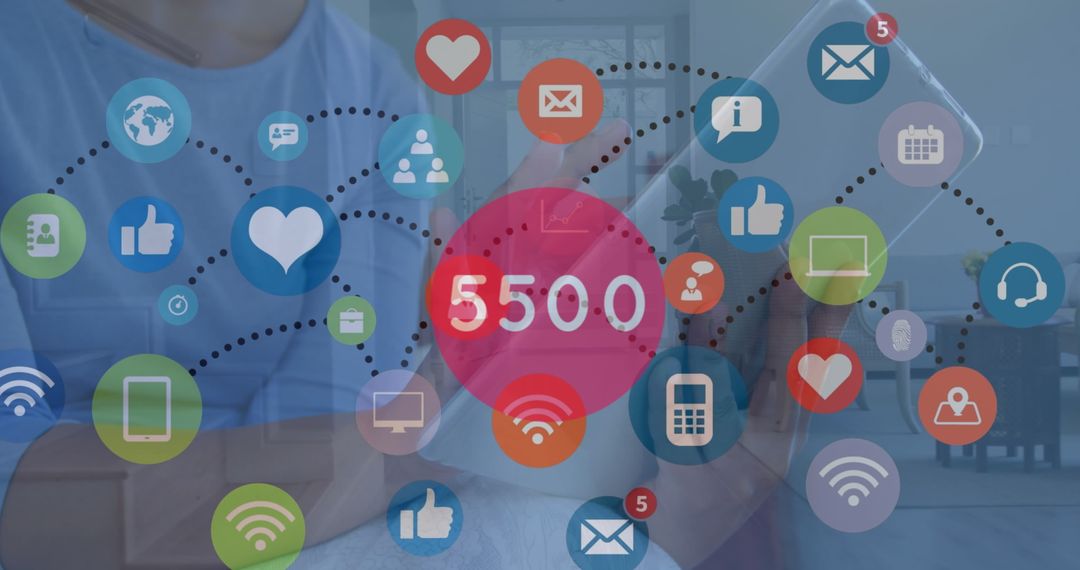 Digital Connectivity and Communication Network Icons