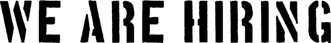 Transparent We Are Hiring Text on Blank Background