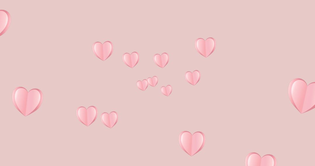 Floating Pink Hearts on Pastel Background - Free Images, Stock Photos and Pictures on Pikwizard.com