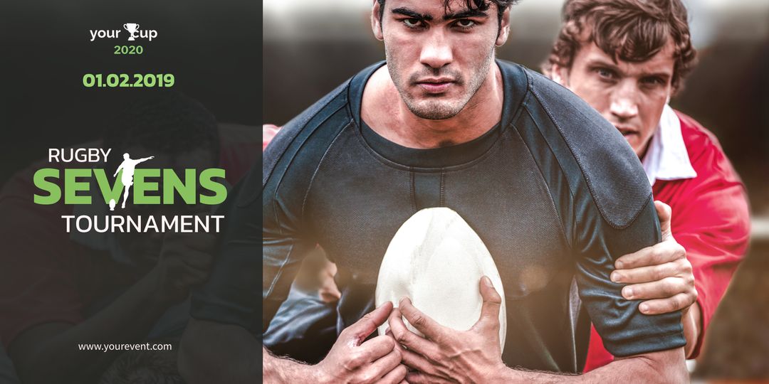 Intense Rugby Player Promoting Sports Event - Download Free Stock Templates Pikwizard.com