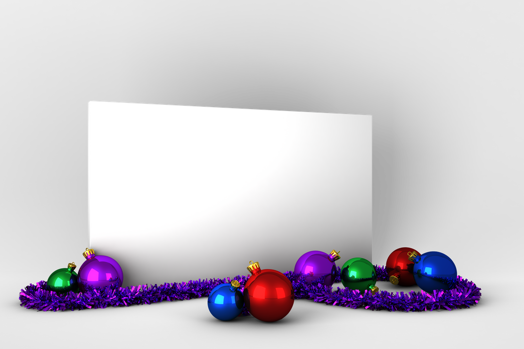 Transparent Poster Surrounded by Colorful Christmas Decorations with Playful Design - Download Free Stock Images Pikwizard.com