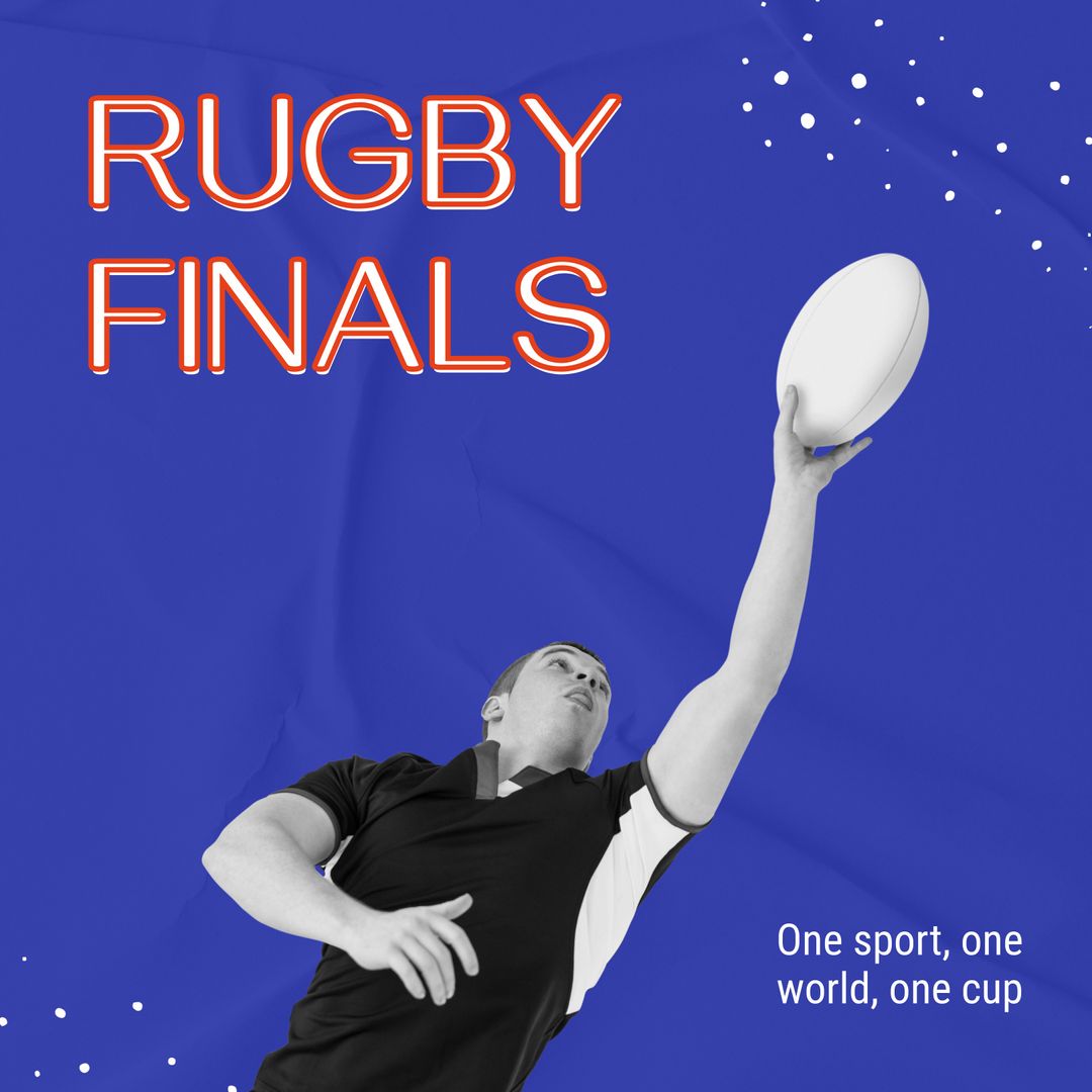 Rugby Finals Promotion with Player Reaching for Ball - Download Free Stock Templates Pikwizard.com