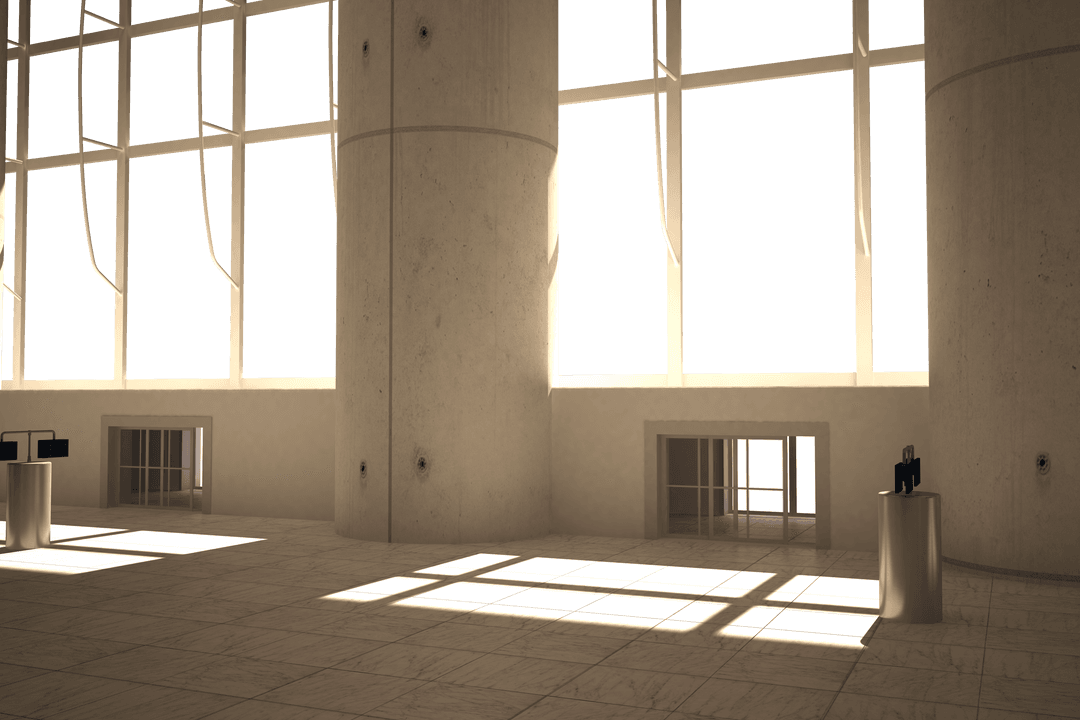 Transparent Vector Illustration of Airport Interior Design