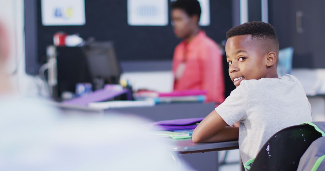 Diverse Students Engaged in Learning with Teacher in Classroom