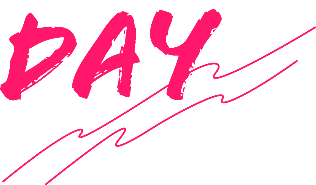 Pink Typography Celebrating Women's Day on Transparent Background