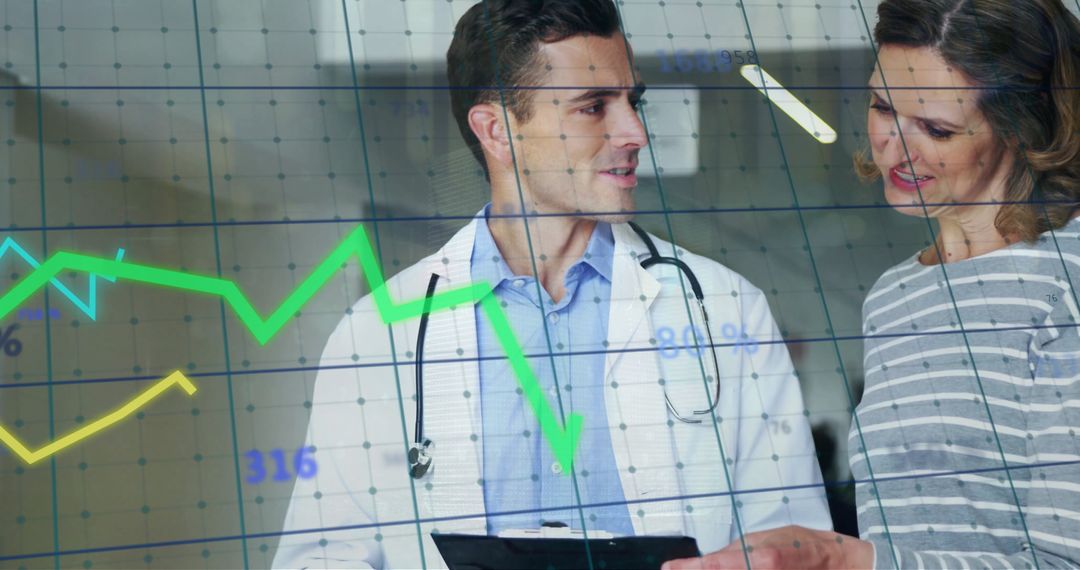 Doctor Discussing Data Insights with Patient in Medical Consultation