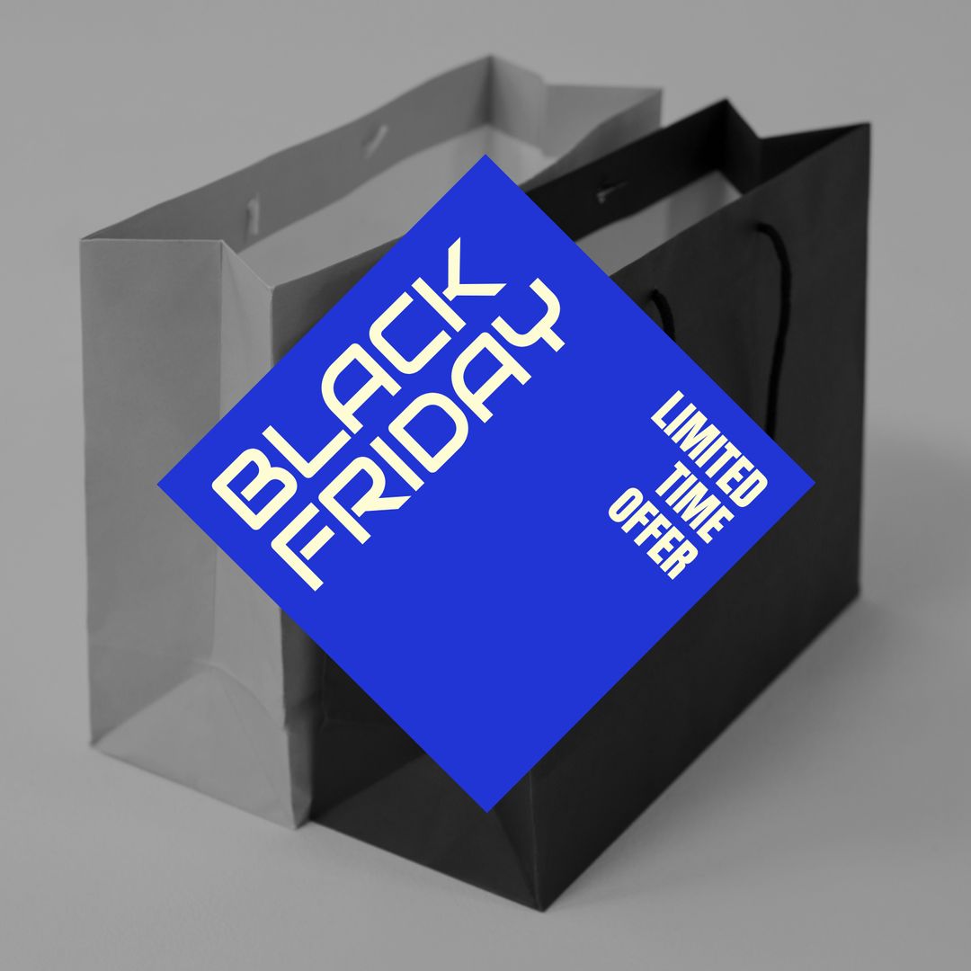 Black Friday Sales Graphic Design with Shopping Bags