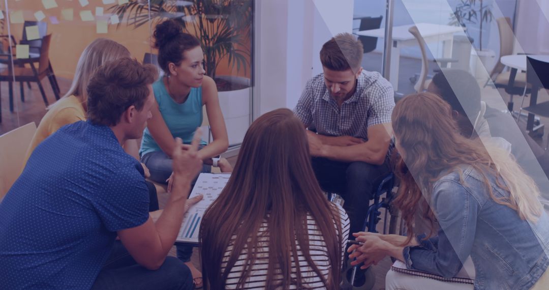 Dynamic Team Collaboration on Business Strategy in Modern Office