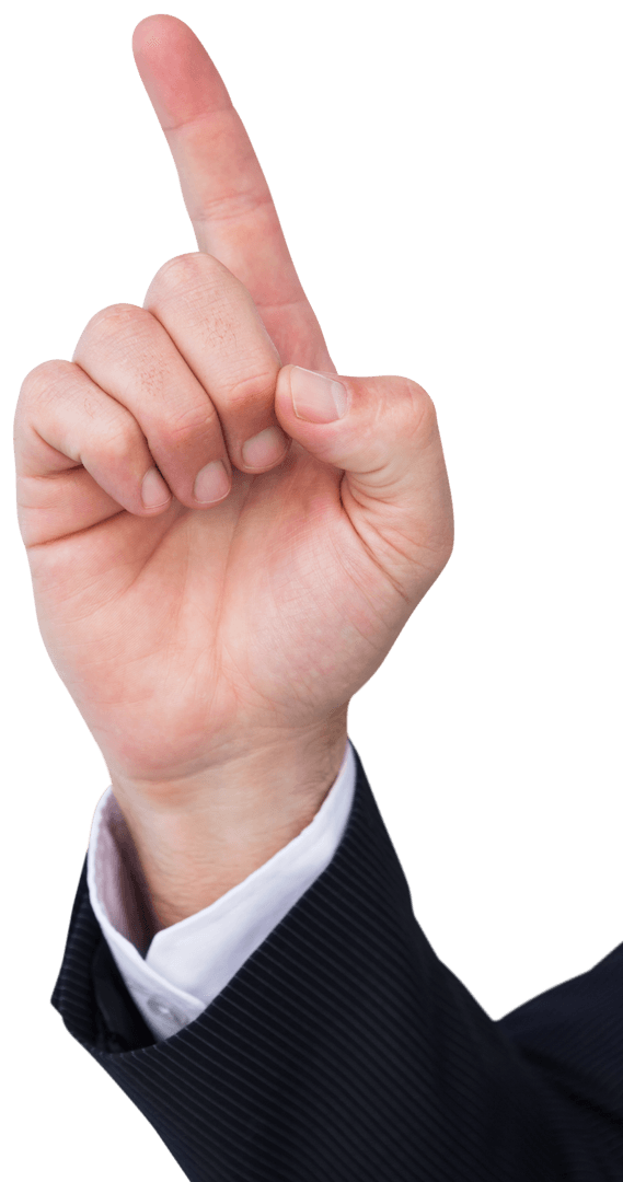 Businessman Hand Pointing Up Transparent Background