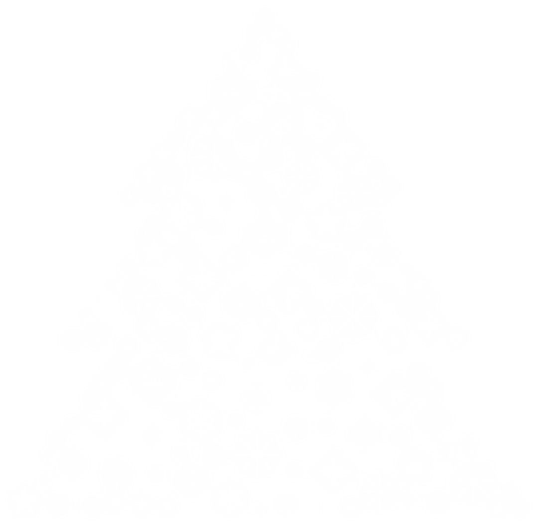 Transparent Christmas Tree with Baubles Silhouette