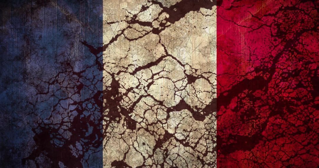 Abstract Textured France Flag with Iron Effect Layers
