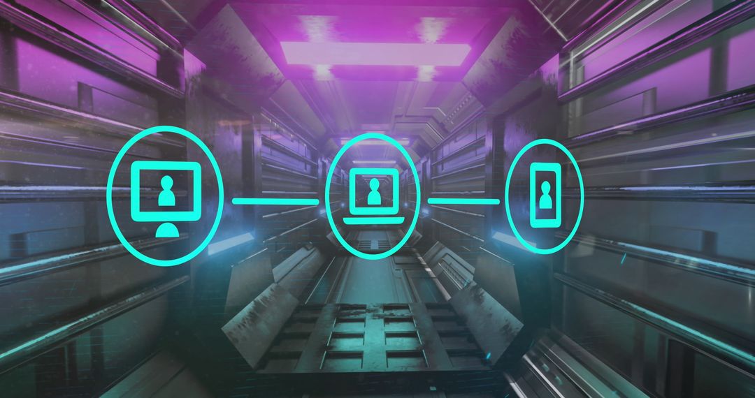 Futuristic Digital Interface in Virtual Environment