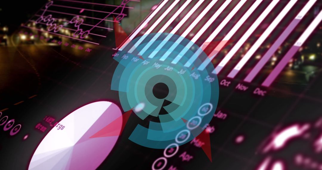 Abstract Digital Data Interface with Futuristic Graphs