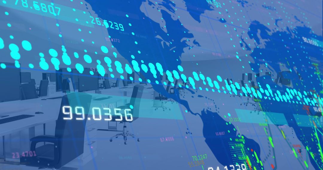 Global Finance and Data Concept Over Office Environment